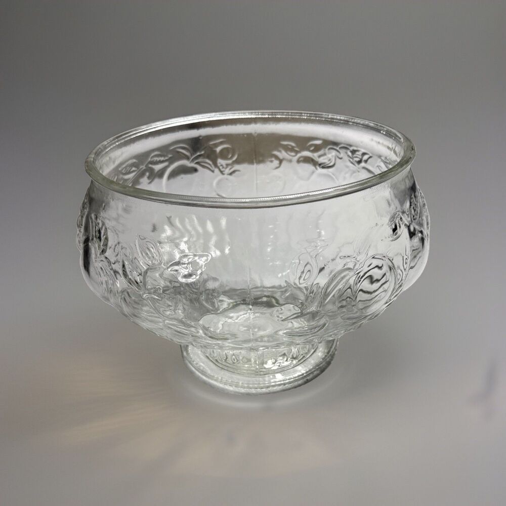 Vintage Jeanette Large Fruit Pedestal Punch Bowl